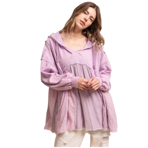 Bluevelvet Tops - BlueVelvet XL  Lavender Hooded Sweatshirt for Women